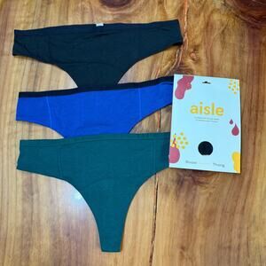 NEW Aisle Underwear Panties Organic Lot Of 4 1X Period Boost Thong H14